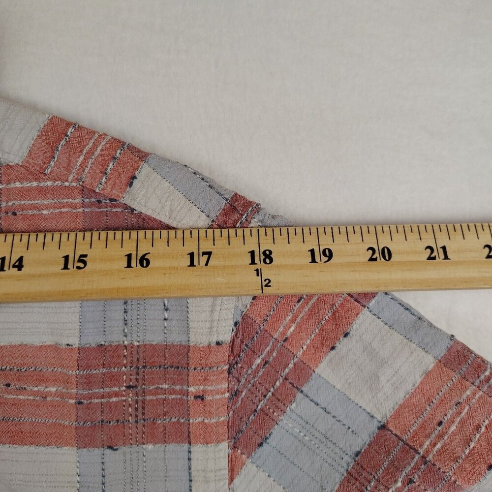 Tommy Bahama Red Blue Plaid Silk Button Up Shirt Island Modern Fit Sz Large - Picture 10 of 11